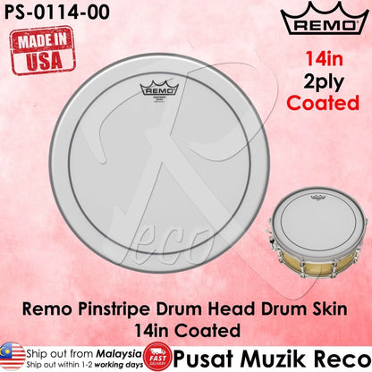 *Remo PS-0114-00 Coated Pinstripe 14" Drum Head - Reco Music Malaysia