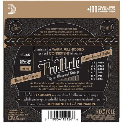 *D'Addario EJ45 Pro-Arte Nylon Classical Strings, Normal Tension - Reco Music Malaysia