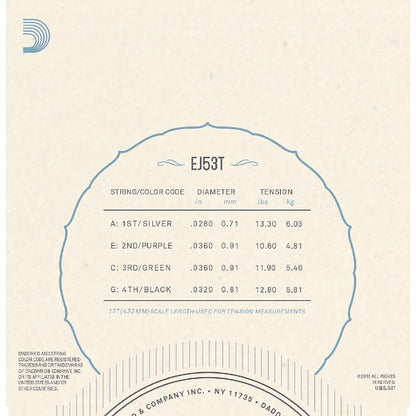 *D’Addario EJ53T Pro-Arté Rectified Tenor Ukulele Strings - Reco Music Malaysia