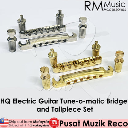 RM GF0252-92 Chrome Electric Guitar Epiphone Tune-o-matic Bridge and Tailpiece Set Stopbar Set - Reco Music Malaysia