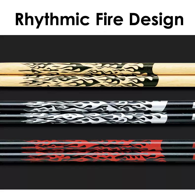 Tama 7A-F-BS Rhythmic Fire Japanese Oak 5B Drumsticks, Black Flame - Reco Music Malaysia