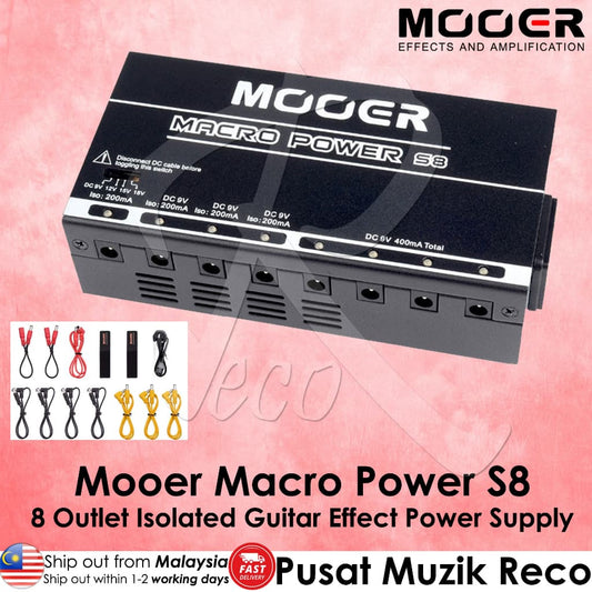 Mooer *Macro Power S8 Professional Effects Power Supply ( S-8 / s8 ) - Reco Music Malaysia