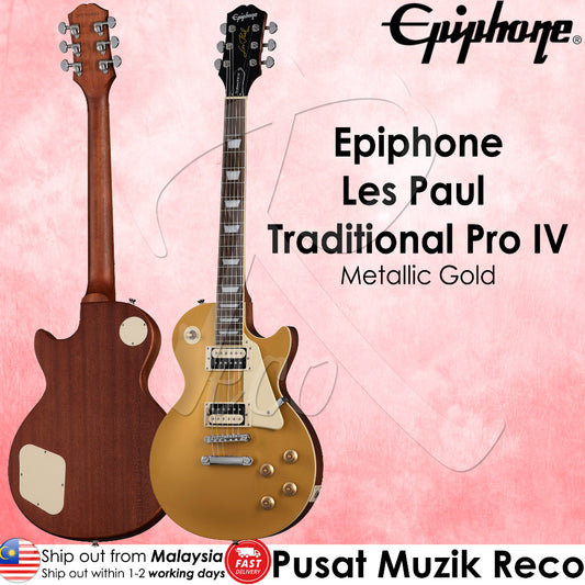 Epiphone Les Paul Traditional Pro IV Electric Guitar - Metallic Gold - Reco Music Malaysia