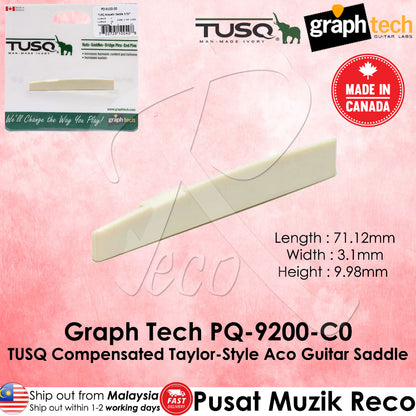 Graph Tech PQ-9200-C0 TUSQ Compensated Taylor-Style Acoustic Guitar Saddle - Reco Music Malaysia