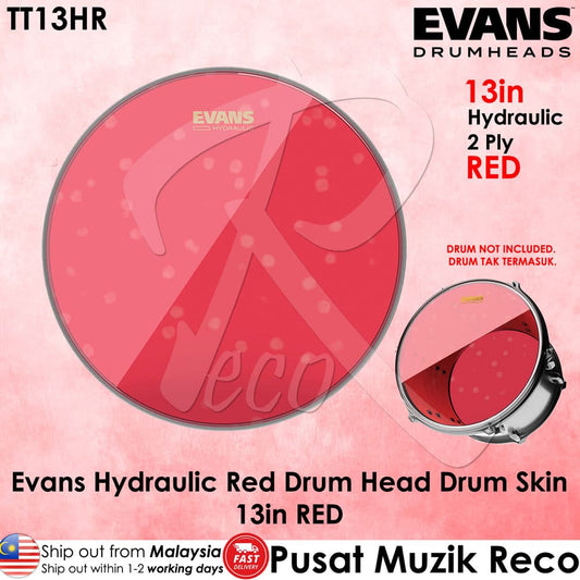 *Evans TT13HR 13" Hydraulic Red Drum Head - Reco Music Malaysia