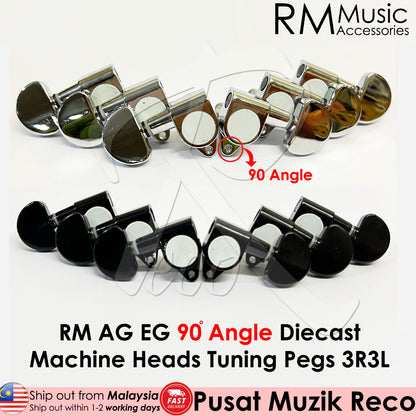 RM GM90-5089 90-Degree Angle Acoustic Electric Guitar Machine Head SET Tuning Peg Tuner 3R3L - Reco Music Malaysia