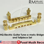 *RM Gold Electric Guitar Epiphone Tune-o-matic Bridge and Tailpiece Set Stopbar Set - Reco Music Malaysia