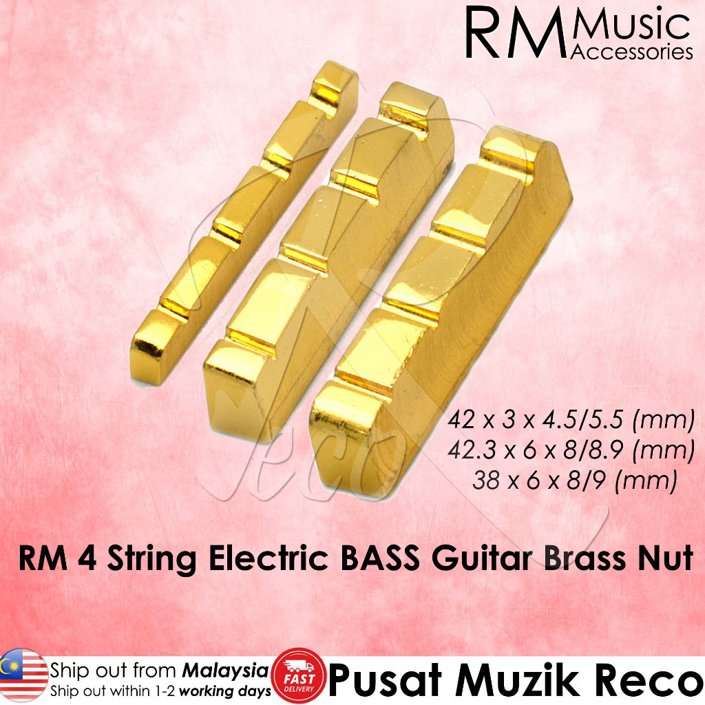 RM GM5664 4 String Electric BASS Guitar Slotted BRASS Nut - Reco Music Malaysia