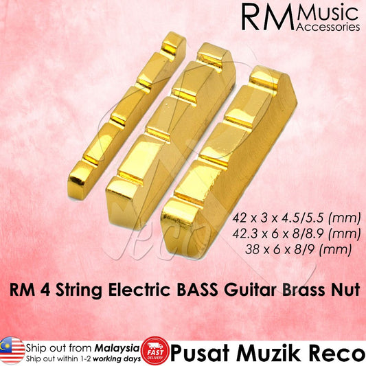 RM GM5664 4 String Electric BASS Guitar Slotted BRASS Nut - Reco Music Malaysia