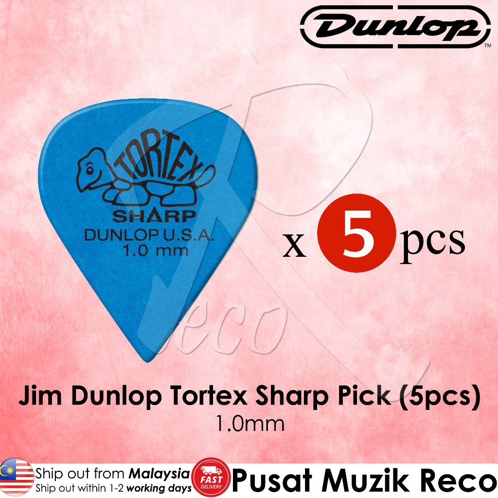 Jim Dunlop Tortex Sharp Guitar Pick 0.73mm / 1.00mm / 1.35mm / 1.50mm - Reco Music Malaysia