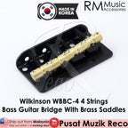 *Wilkinson WBBC Black Vintage Bass Guitar Bridge, Brass Saddles - Reco Music Malaysia