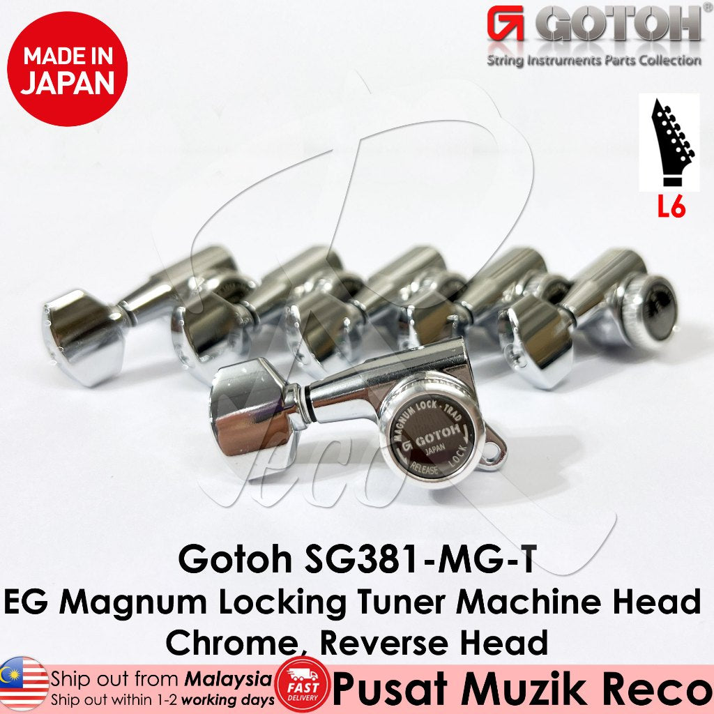 GOTOH SG381-MGT-07 Electric Guitar Magnum Locking Tuner Machine Head SET