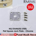 RM GF1366 HQ Stainless Steel Flat Square Curved Oval Guitar Bass Jack Plate