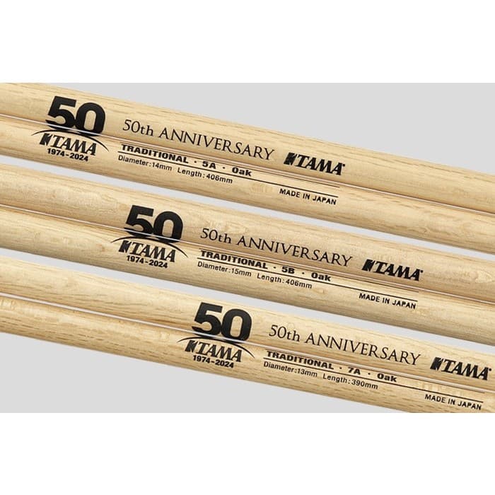 *Tama 7A 50TH Anniversary Limited Edition Japanese Oak Drumstick - Reco Music Malaysia