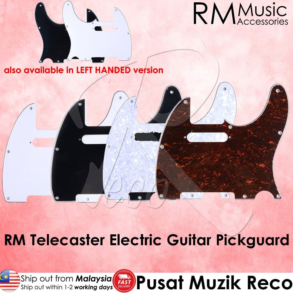 RM Telecaster Electric Guitar 3 Ply Pickguard Black / White / Pearl White / Pearl Red