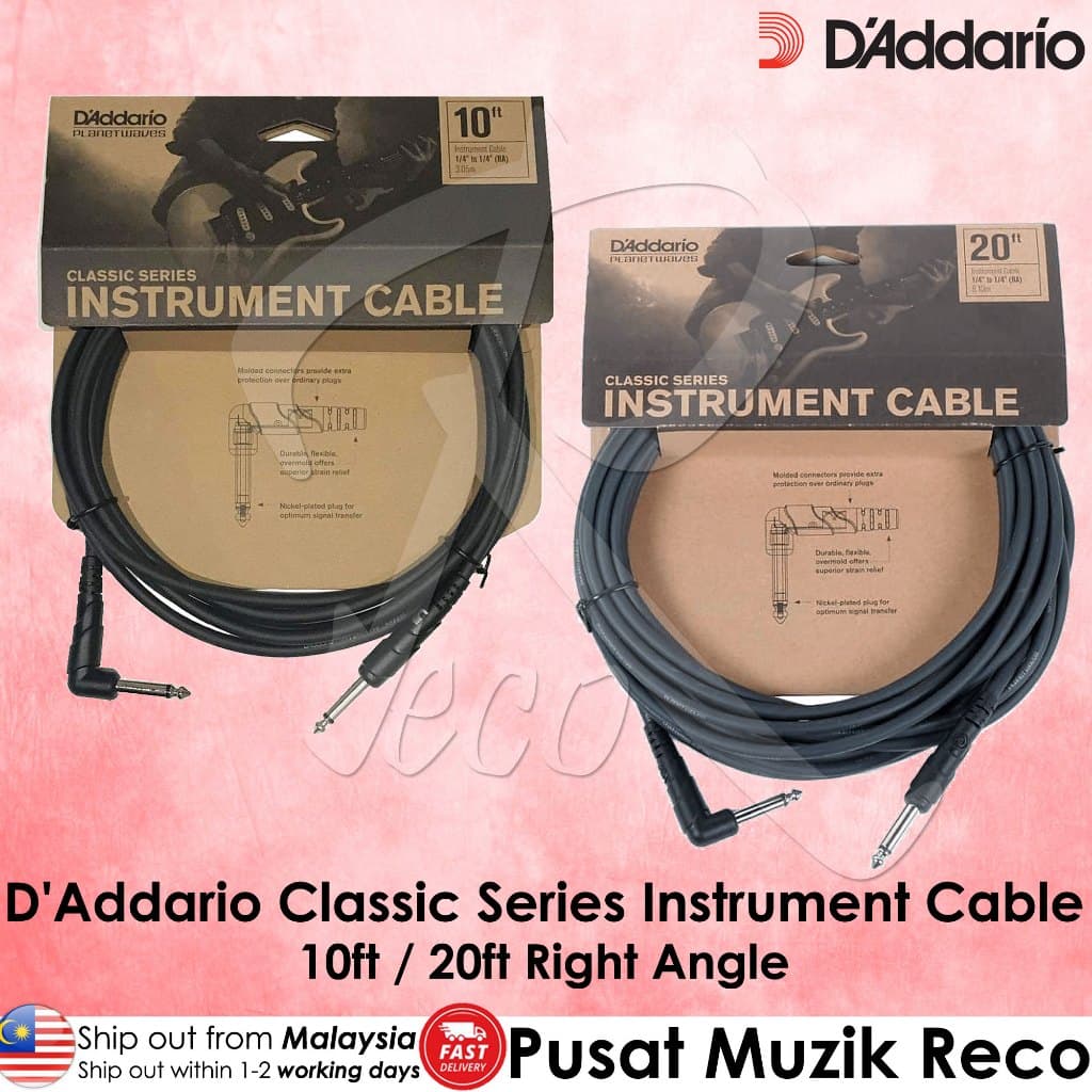 *D'Addario Planet Waves PW-CGTRA-10 10' Classic Series Instrument Cable - Reco Music Malaysia