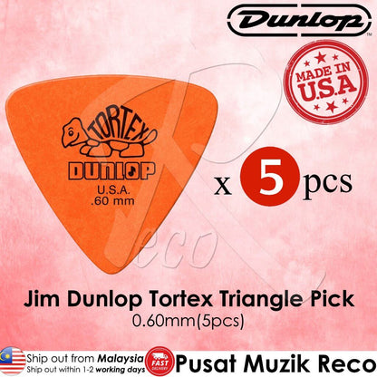 *Jim Dunlop 431P060 0.60mm Tortex Triangle Orange Guitar Pick (5-Pack) - Reco Music Malaysia