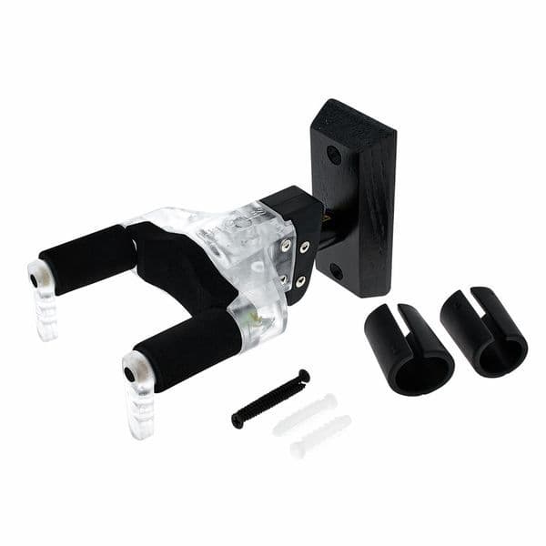 *Hercules GSP38WBLT Plexi Auto Grip System Guitar Hanger, Black Wood Base, Short Arm - Reco Music Malaysia