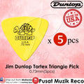 *Jim Dunlop 431P073 0.73mm Tortex Triangle Yellow Guitar Pick (5-Pack) - Reco Music Malaysia