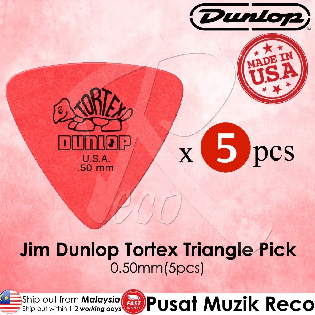 *Jim Dunlop 431P050 0.50mm Tortex Triangle Red Guitar Player Pick (5-Pack) - Reco Music Malaysia