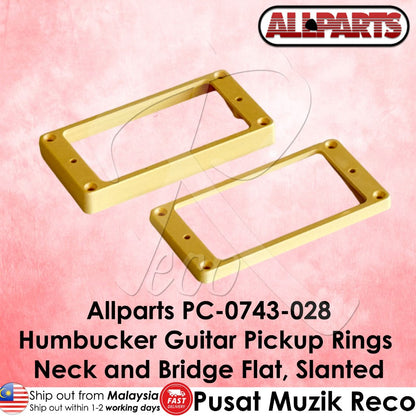 Allparts PC-0743 Slanted Humbucker Pickup Ring Set — Flat Bottom, Neck & Bridge