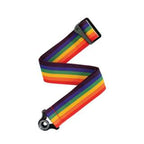 Rainbow striped belt with a metal buckle on a white background - Reco Music Malaysia