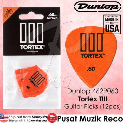 Jim Dunlop 462 Tortex Tiii T3 Guitar Picks – Multiple Thicknesses