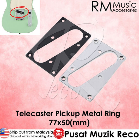 RM RTL7759 Telecaster Pickup Ring Tele Single Coil Pickup Metal Ring Black / Chrome - Reco Music Malaysia