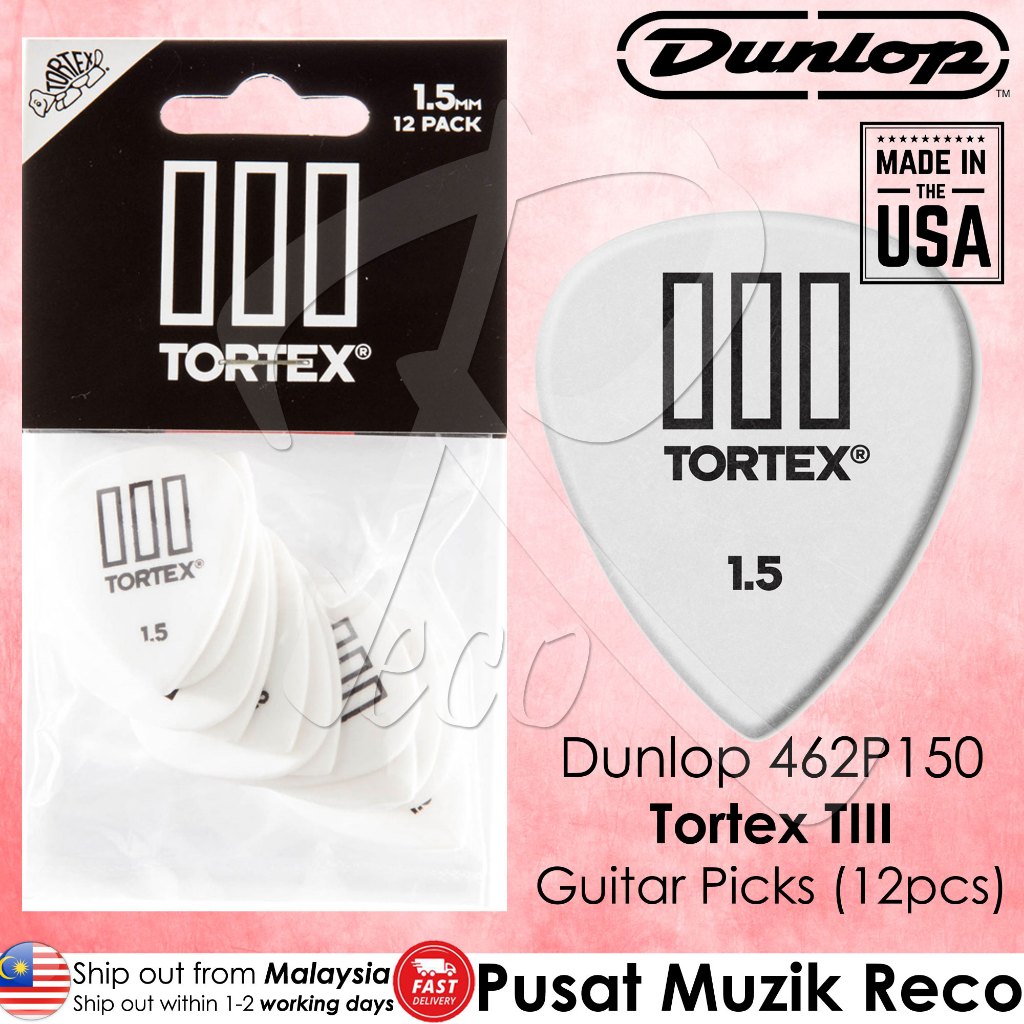Jim Dunlop 462 Tortex Tiii T3 Guitar Picks – Multiple Thicknesses