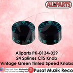 Allparts PK-0134-029 24 Spline CTS Vintage Green Tinted Speed Guitar Knobs