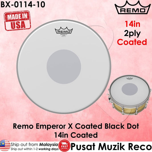 *Remo BX-0114-10 Emperor X Coated Snare Drum Head 14" - Reco Music Malaysia