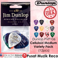 JIM DUNLOP PVP106 Celluloid Medium Acoustic Electric Guitar Pick Variety Pack (12pcs) - Reco Music Malaysia