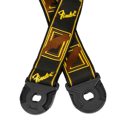 Fender 0990629001 Monogram Black Yellow Brown Quick Grip Locking End Strap - Reco Music Malaysia