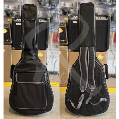 RM RAB60/BK 10mm Padded Acoustic Guitar Bag Double Padded Shoulder Strap, Black - Reco Music Malaysia