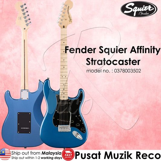 Fender Squier 0378003502 Lake Placid Blue Affinity Stratocaster Electric Guitar Maple Fingerboard - Reco Music Malaysia