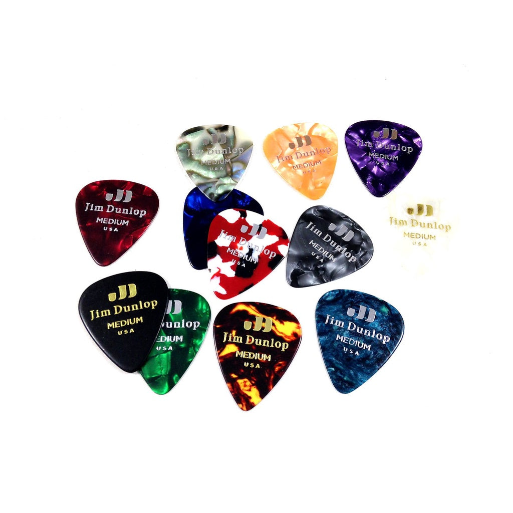 JIM DUNLOP PVP106 Celluloid Medium Acoustic Electric Guitar Pick Variety Pack (12pcs) - Reco Music Malaysia