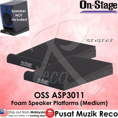 On Stage OSS ASP3011 Studio Monitors Foam Speaker Platforms (Medium) - Reco Music Malaysia