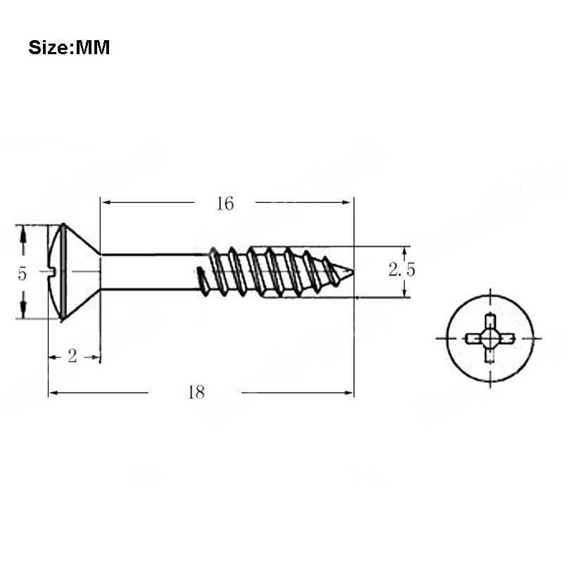 RM GM5524 GD 2.5x18mm Electric Guitar Humbucker Pickup Mounting Ring Screws, Gold - Reco Music Malaysia