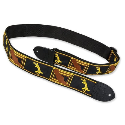 Fender®0990681000 2 Inch Monogrammed Guitar Straps - Black/Yellow/Brown - Reco Music Malaysia