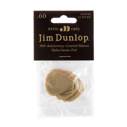 Jim Dunlop 442P060 50th Anniversary Gold Nylon Guitar Pick 0.60mm Guitar Picks Player Pack - Reco Music Malaysia