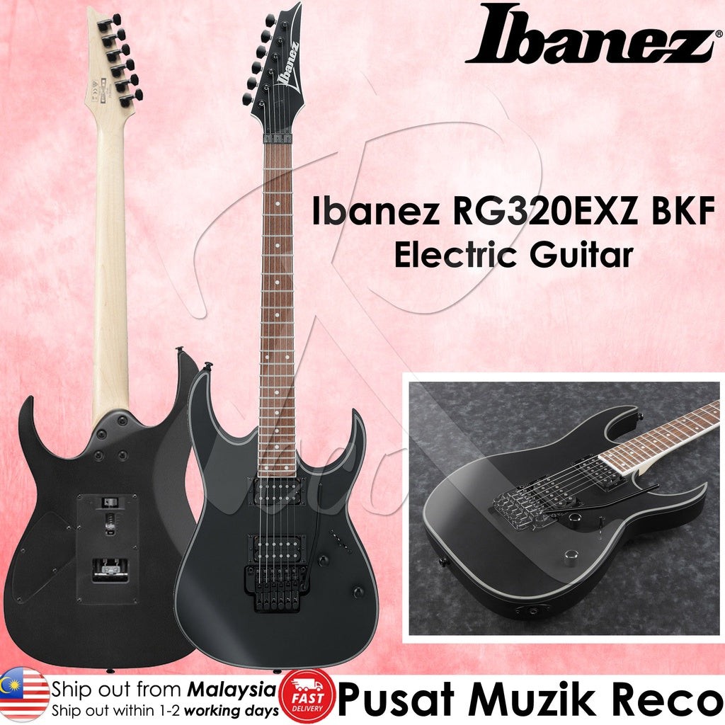 Ibanez RG320EXZ BKF 24 Frets Electric Guitar Double-Locking Tremolo, Black Flat (RG320EXZ-BKF) 【Made In Indonesia】- Reco Music Malaysia