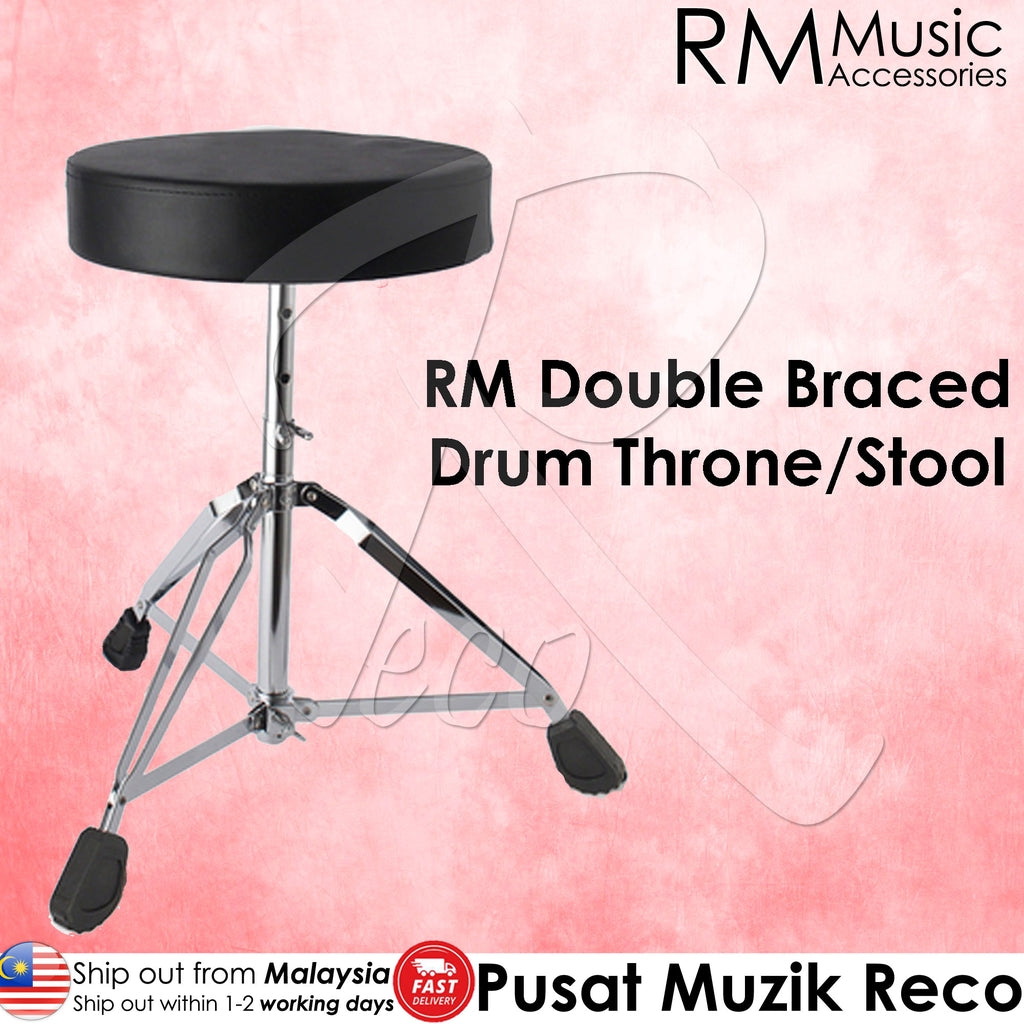 RM T80 Adjustable Double Braced Heavy Duty Drum Throne Drum Stool - Reco Music Malaysia