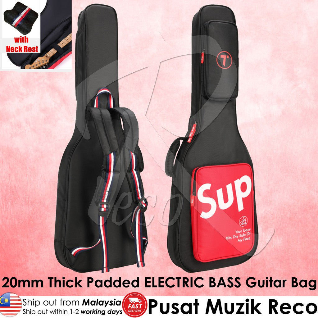 RM 20mm Thick Padded ELECTRIC BASS Guitar Bag with Neck Rest Designer Series - Reco Music Malaysia