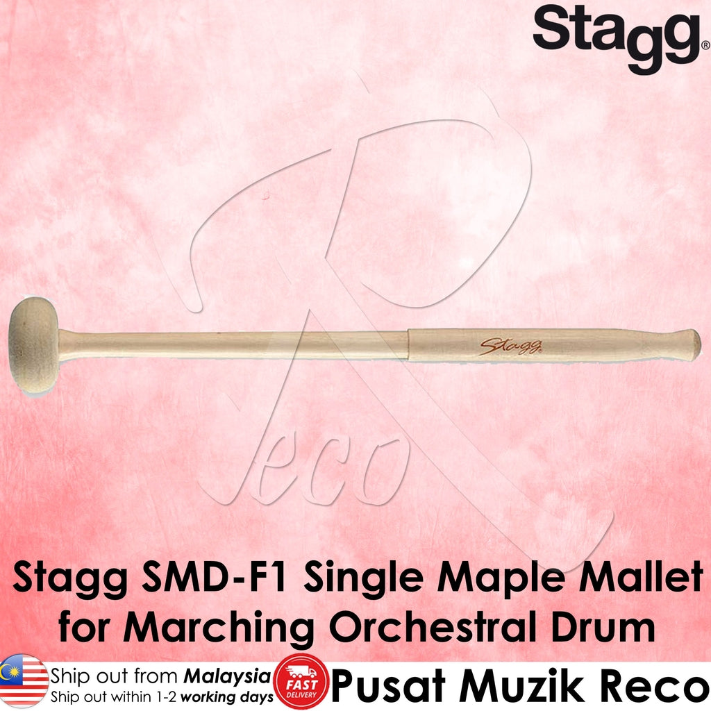 Stagg SMD-F1 Single Maple Mallet for Marching or Orchestral Drum, Small - Reco Music Malaysia