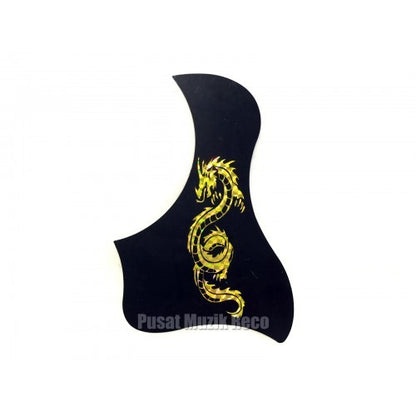 RM Acoustic Guitar Pickguard - D11 Gold Dragon - Reco Music Malaysia