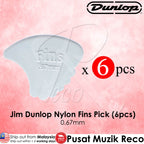 6 X Jim Dunlop Nylon Fins Guitar Pick 0.67mm - Reco Music Malaysia