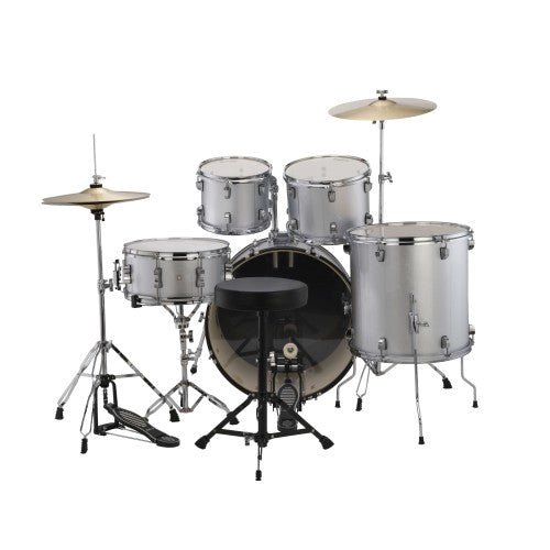 Ludwig LC17515DIR Silver Foil Accent Drive 5 Piece Drum Set | Reco Music Malaysia