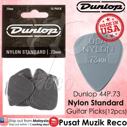 Jim Dunlop 44P073 0.73mm NYLON Standard Guitar Picks Player Pack 12-Pack - Reco Music Malaysia