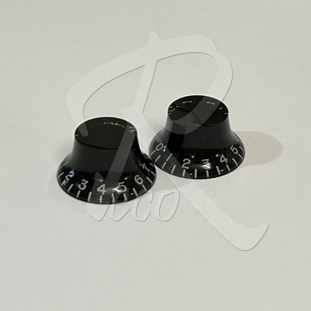 RM GF-0066BK24 24 Spline CTS LP Electric Guitar Bell Control Volume Tone Knobs, Black - Reco Music Malaysia