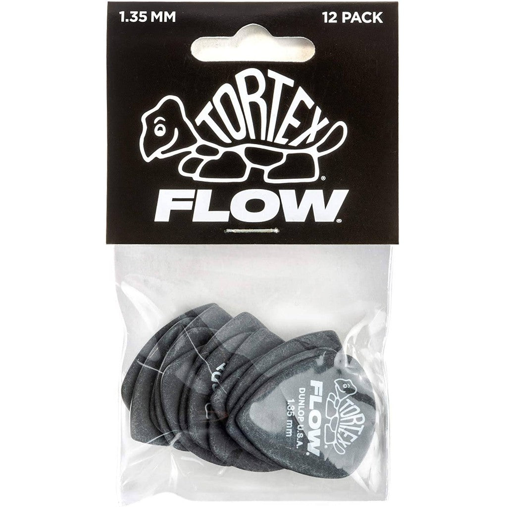 Jim Dunlop 558P135 Tortex Flow Standard 1.35 MM Grey Guitar Picks (12 Pcs/ Pack) - Reco Music Malaysia